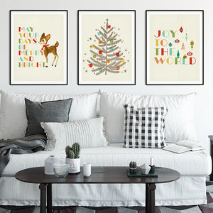 Joy to the World Christmas Ornament Art Poster Print - Fancy That ...