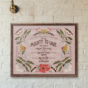 Mighty to Save / Zephaniah Art Poster Print