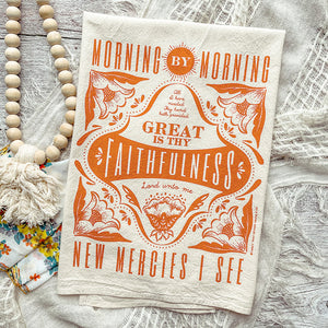 Morning by Morning, Great is Thy Faithfulness Tea Towel