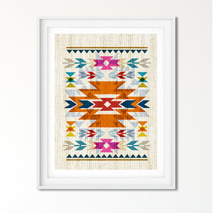 Bright, Navajo Inspired Pattern Art Poster Print