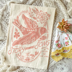 This is my Story, This is my Song Bird Hymn Tea Towel