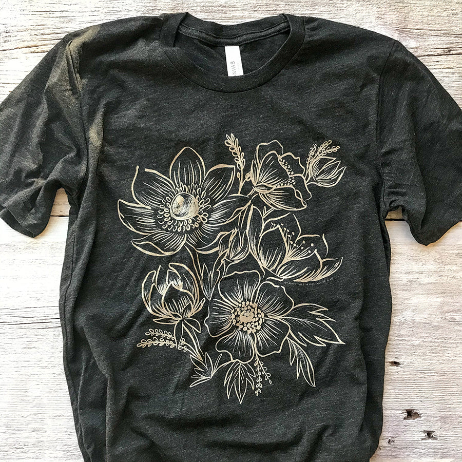Floral Linework Triblend Tee T Shirt Fancy That Design House