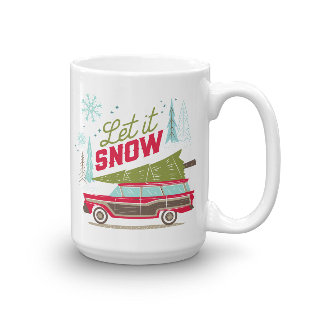 Let it Snow Station Wagon Tree Mug