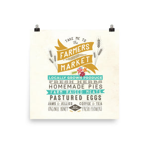 Farmers Market Art Poster Print