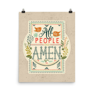All the People Said Amen Art Poster Print