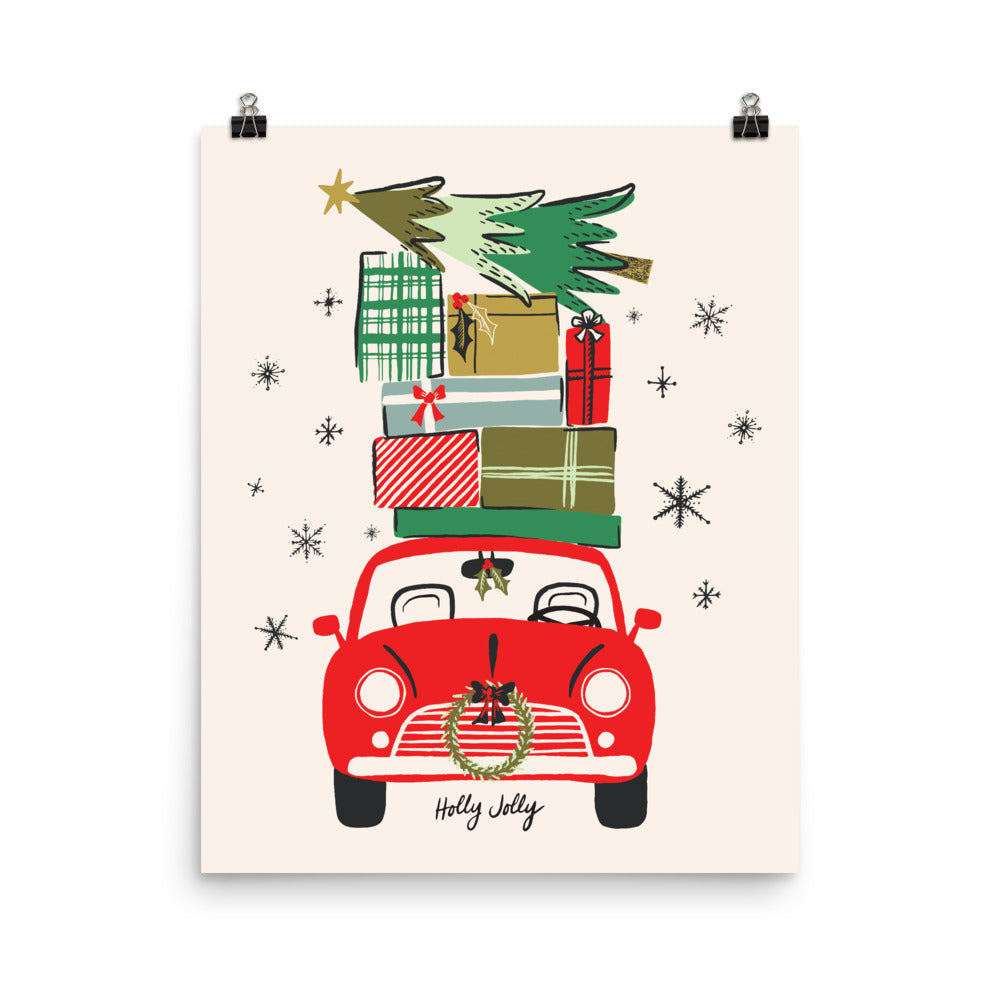 Christmas Car Art Poster Print - Fancy That Design House & Co. christmas-car-art-poster-print-fancy-that-design-house-co