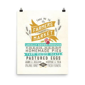 Farmers Market Art Poster Print