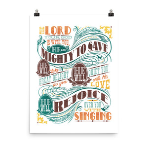 Mighty to Save Art Poster Print