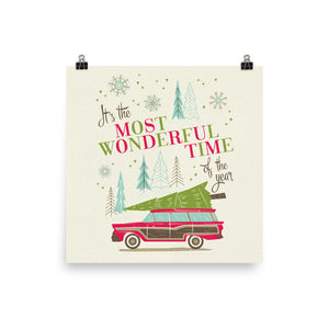 Most Wonderful Time of the Year Car Art Poster Print
