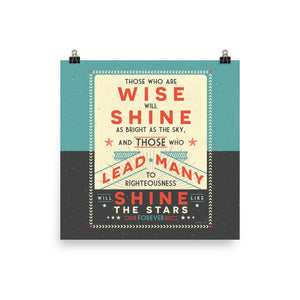 Those Who Are Wise Will Shine, Daniel Bible Verse Art Poster Print