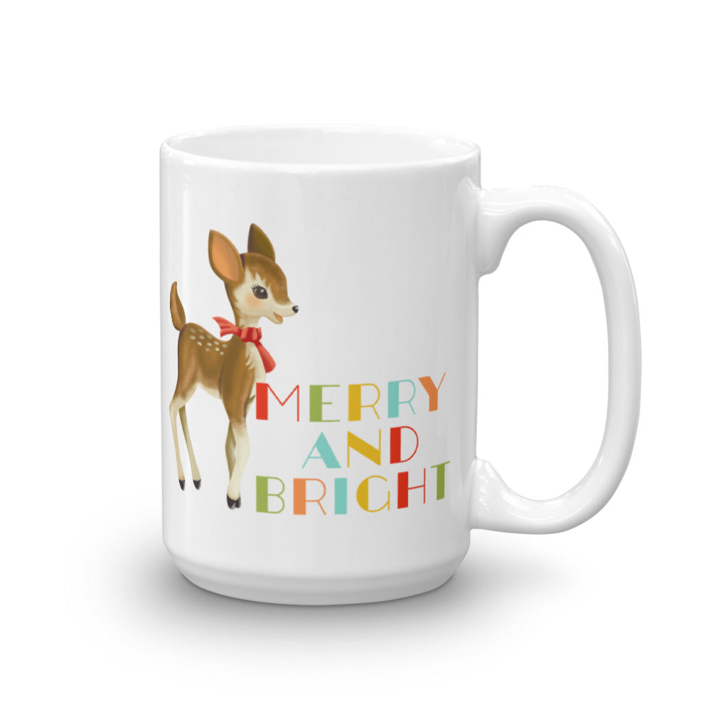 Merry and Bright Deer Christmas Mug