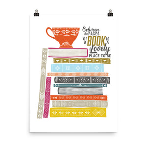 Book Stack / Book Lover Art Poster Print