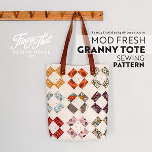 Quilted Mod Fresh Granny Tote Bag Pattern - PDF download