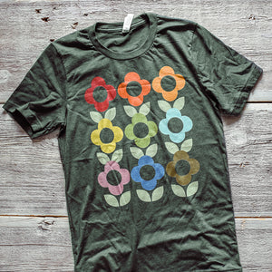Rainbow Colorful Flower Garden Tee / T Shirt
