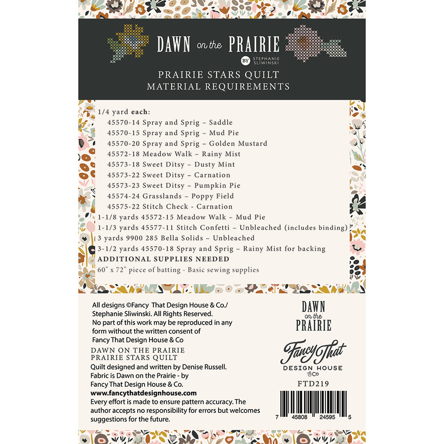 Moda Dawn on the Prairie - Prairie Stars Quilt Booklet - PREORDER