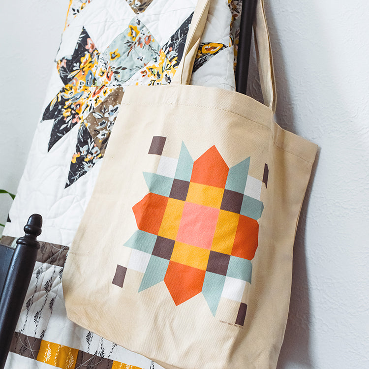 Block Florals Organic Cotton Eco Tote Bag - Fancy That Design House & Co.