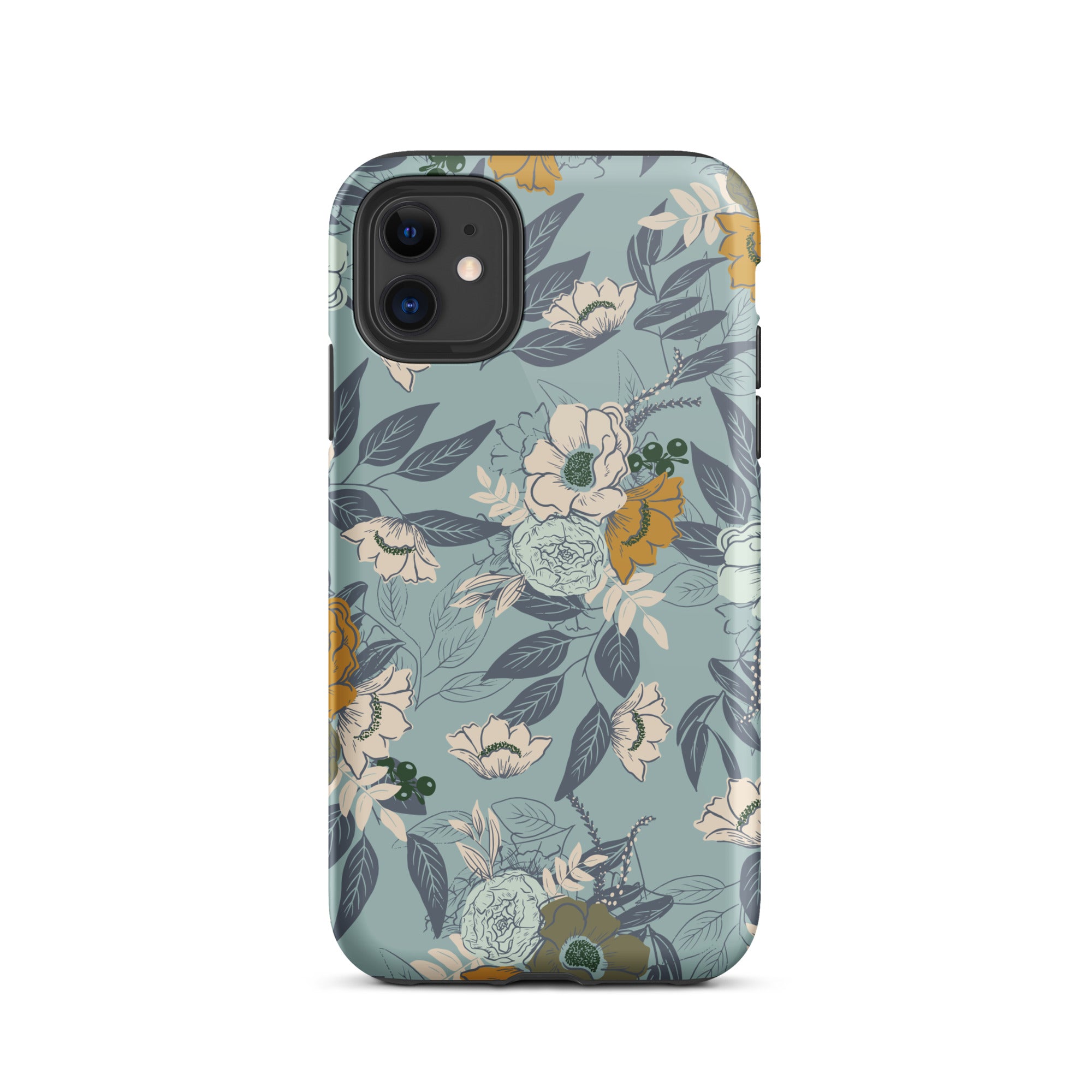 Floral Bouquet Dual Layer iPhone case - Blue Floral Bouquet Dual Layer iPhone case - Blue