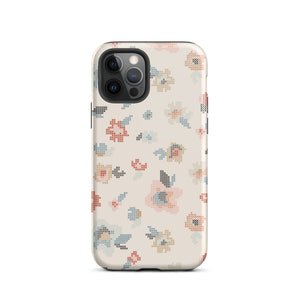 Cross Stitch Floral Dual Layer iPhone Case