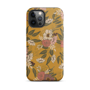 Floral Bouquet Dual Layer iPhone case - Mustard Yellow