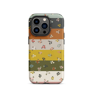 Striped Ditsy Floral Dual Layer iPhone case